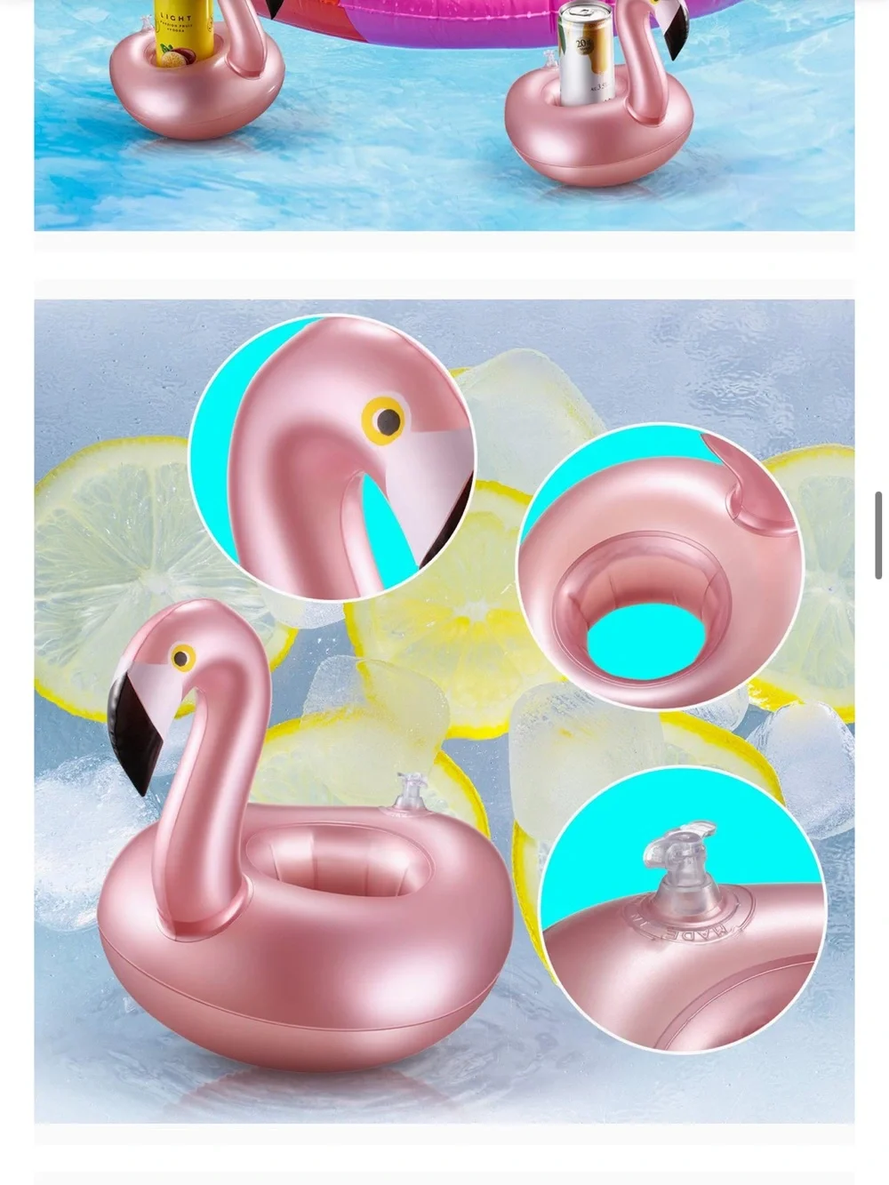 (12) Mini Flamingo Pool Floats Drink Holders (missed return window) never used